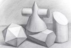 ?怎么画素描石膏像正方体？