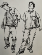 人物速写站姿默写中衣服怎么画？